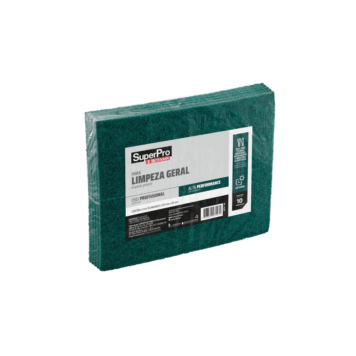 Fibra Limpeza Uso Geral Pro Clean 10 Unidades Verde Superpro